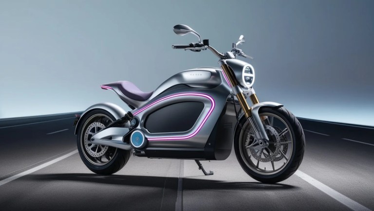 Motocicleta eléctrica futurista diseñada para mujeres